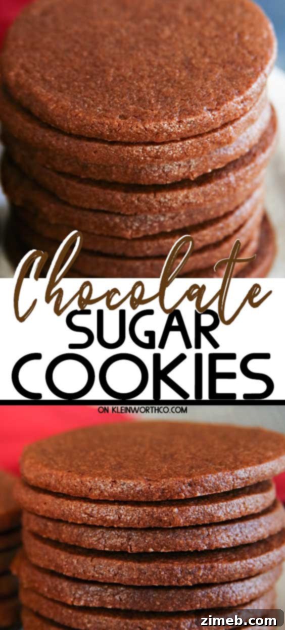 Rich Cocoa Sugar Cookies 2 Chocolate Sugar Cookies - soft and chewy holiday cookies