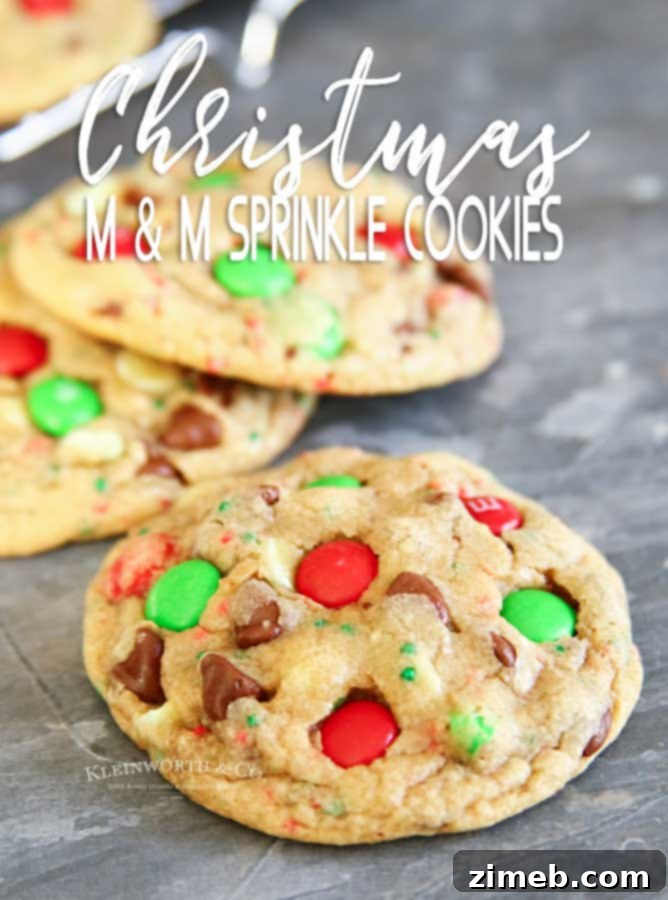 Holiday Chocolate Candy Confetti Cookies 19 Christmas M&M Sprinkle Cookies - Perfect for Holidays