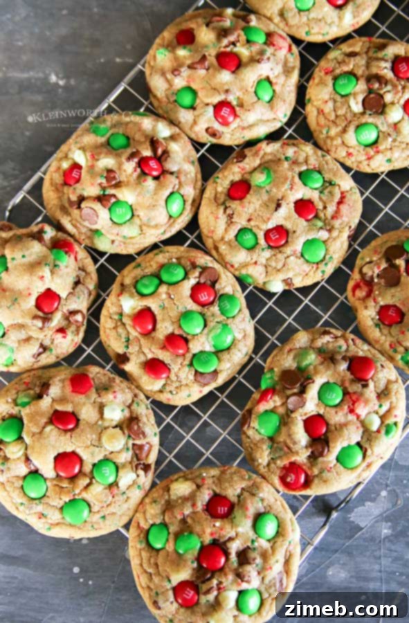 Holiday Chocolate Candy Confetti Cookies 4 Christmas M&M Sprinkle Cookies recipe - Best Holiday Cookies