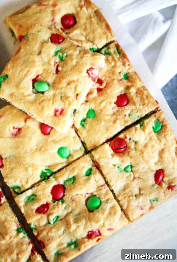 Festive M and M Cookie Bars 7 4-ingredient M&M Christmas Cookie Bars - a quick and easy holiday treat