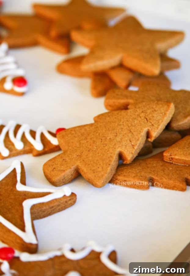 Rudolph's Red-Nosed Gingerbread Cookies 9 Unfrosted Gingerbread Trees - simple holiday shapes