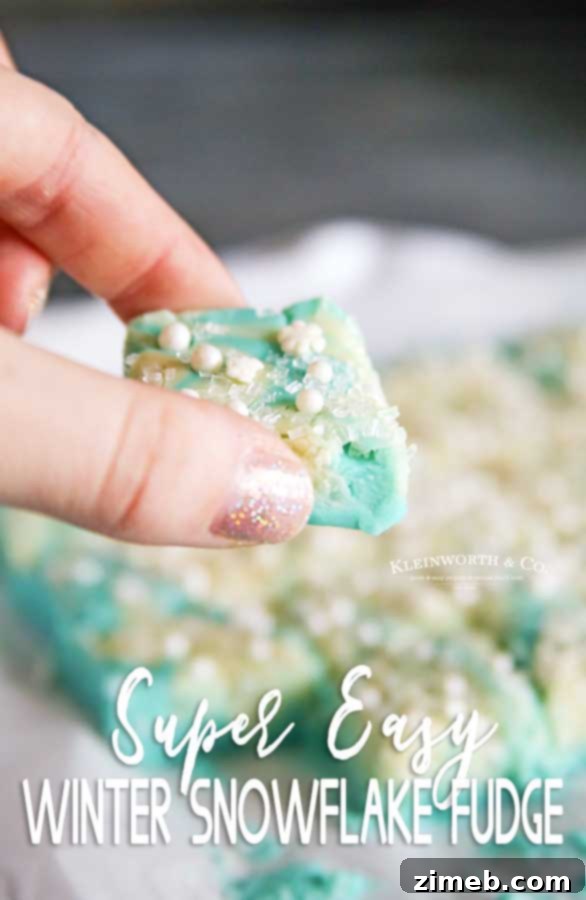 Easy Snowflake Fudge - delicious holiday dessert