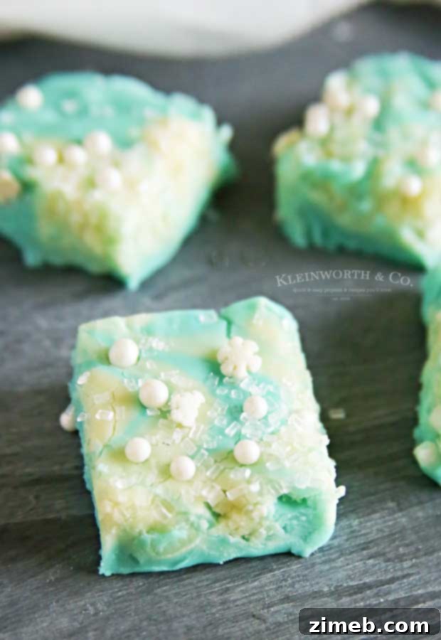 Easy Snowflake Fudge recipe with ingredients and instructions