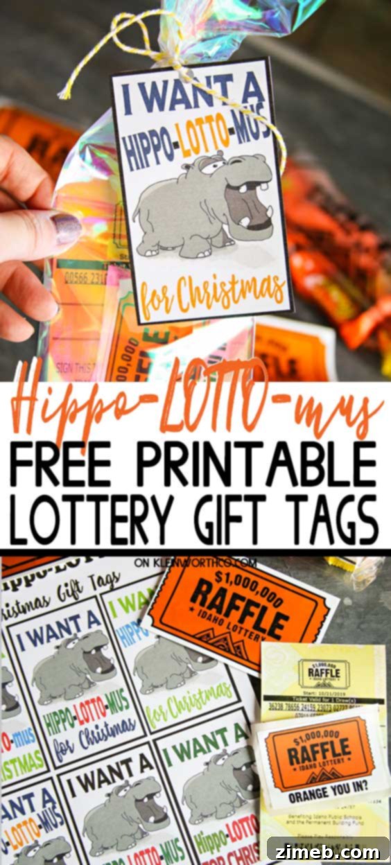 Hippo-LOTTO-mus Gift Tags 2 Hippo-LOTTO-mus Free Printable Lottery Gift Tags for Easy Last-Minute Gifts
