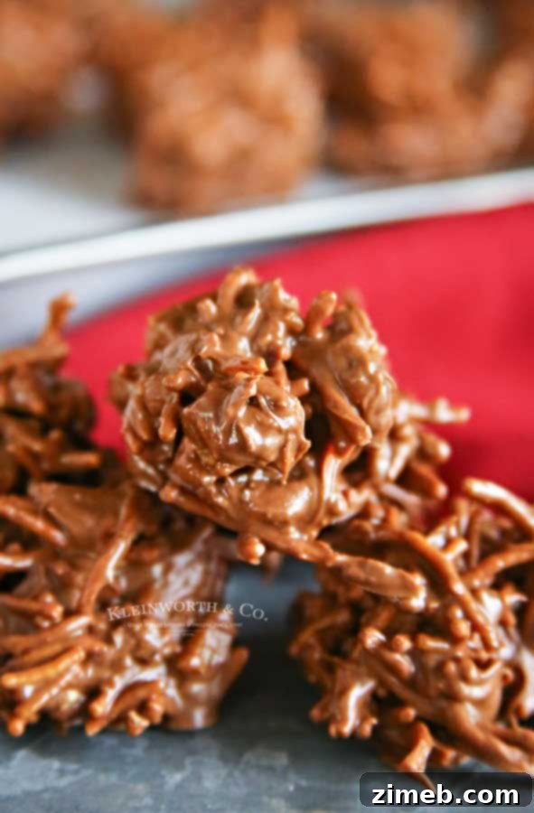 Effortless Chocolate Clusters 7 Festive holiday recipe for No-Bake Chocolate Haystacks, ideal for gifting