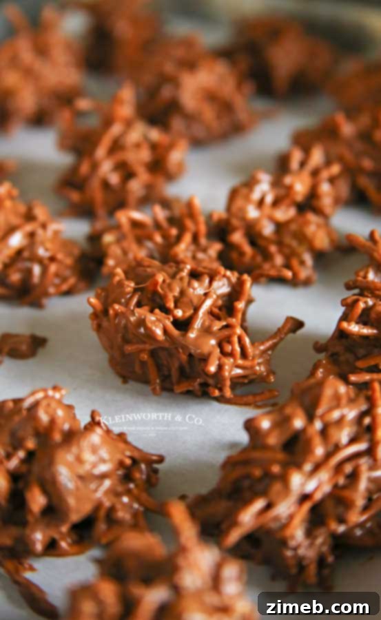 Effortless Chocolate Clusters 8 Easy No-Bake Chocolate Haystacks recipe, made with minimal ingredients