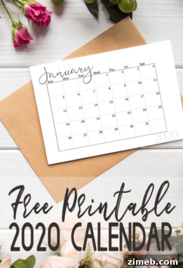 Final Preview of 2020 Free Printable Calendar Options