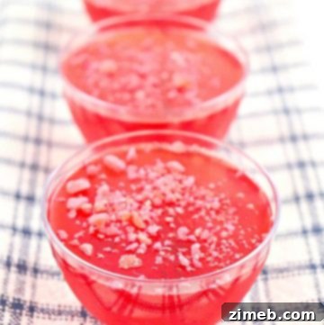 Strawberry Jello Shots with Pop Rocks candy
