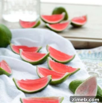Watermelon Jello Shots, green and red