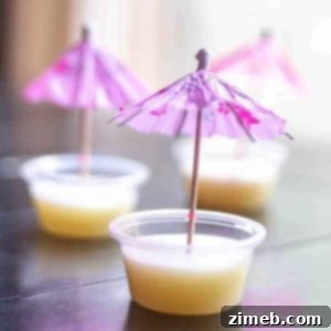 Coconut Milk Pina Colada Jello Shot with pineapple