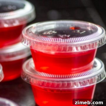 Fireball Cherry Jello Shots with cinnamon stick