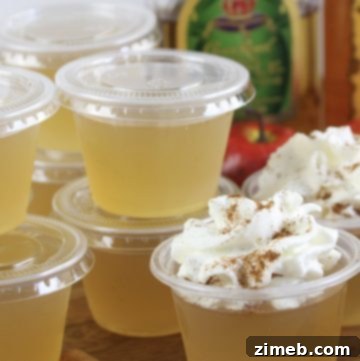 Apple Pie Jello Shots garnished with cinnamon