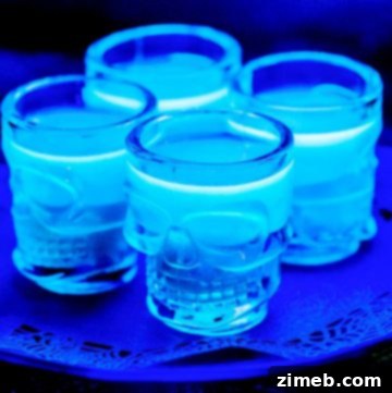 GLOW IN THE DARK JELLO SHOTS under black light