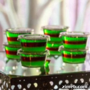Purple Hooter Layered Jello Shots for Halloween