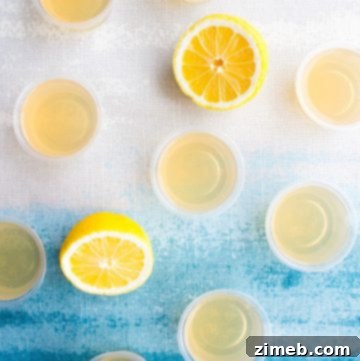 Arnold Palmer Jello Shots, tea and lemonade flavors