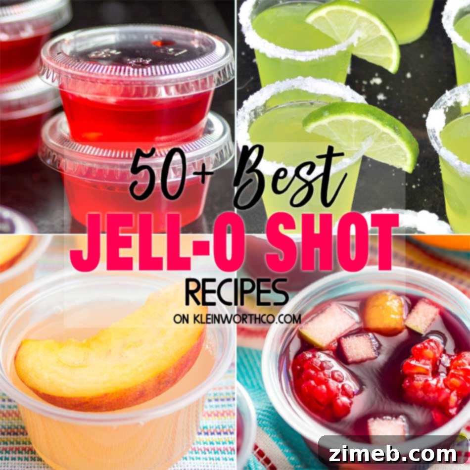 More Jell-O shot recipes in various colors and settings