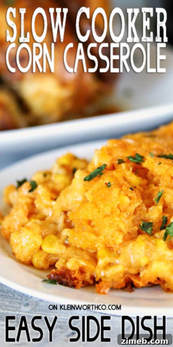 Slow Cooker Corn Casserole - a delicious and easy side dish for any meal