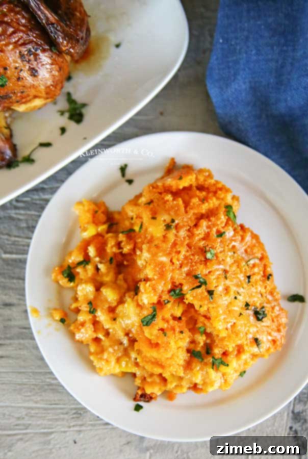 Crock Pot Corn Casserole - creamy, cheesy, and simple to make