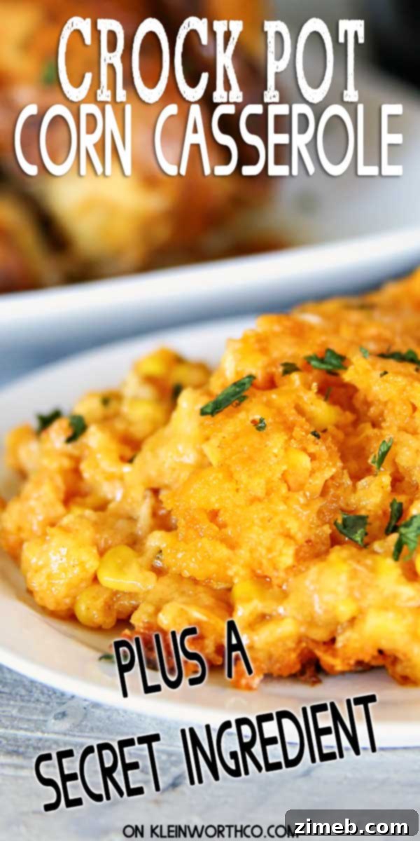Delicious and easy Crock Pot Corn Casserole for dinner