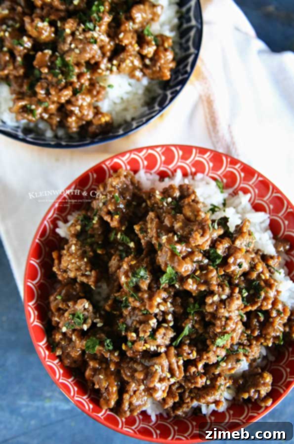 Savory Bulgogi Bowls 6 ground beef - Korean Beef recipe ingredients