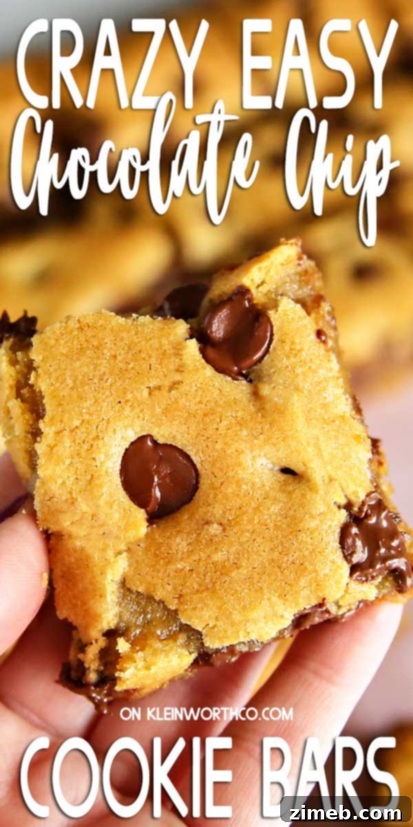 Ultimate Chocolate Chip Cookie Bars 9 Crazy Easy recipe for Chocolate Chip Cookie Bars