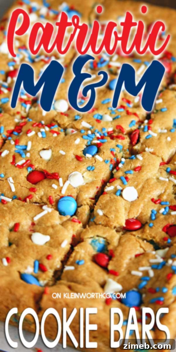 Patriotic MMs Cookie Bars 8 The best Patriotic M&M's Cookie Bars recipe, perfect for a 4th of July picnic or family celebration