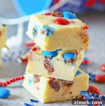 Red, White & Blue Fudge, a simple yet impressive holiday dessert