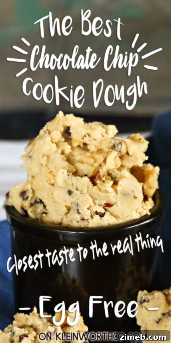 Chocolate Chip Cookie Dough, an eggless recipe for safe consumption.