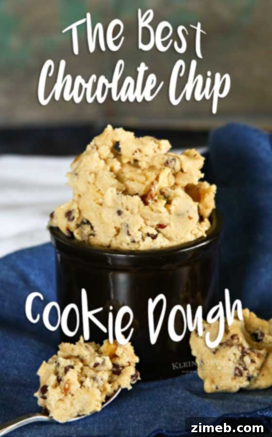 Chocolate Chip Cookie Dough, presented beautifully in a bowl.