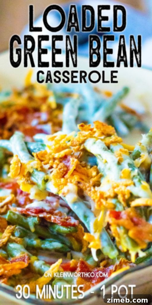 Ultimate Green Bean Bake 2 Loaded Green Bean Casserole, a creamy and crunchy side dish perfect for holidays and weeknights.