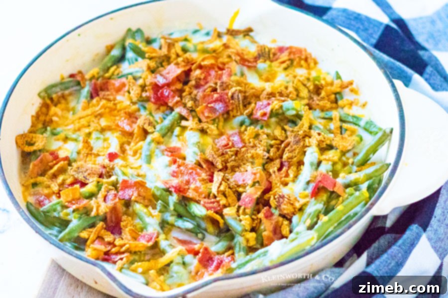 Ultimate Green Bean Bake 3 Holiday Side Dish - Loaded Green Bean Casserole with a crispy topping.