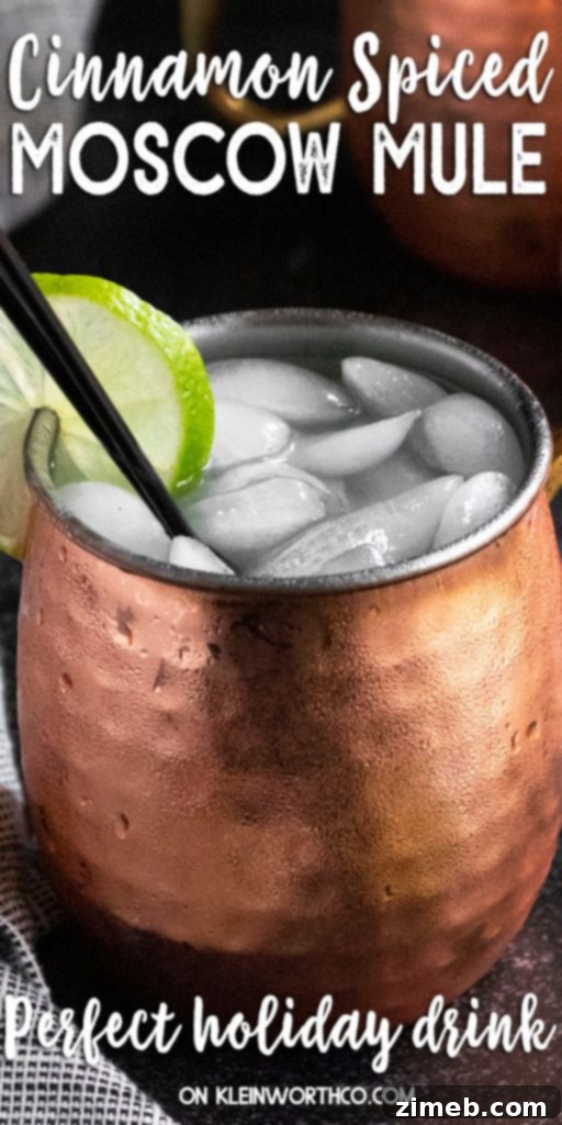 Cinnamon Ember Mule 2 Cinnamon Spiced Moscow Mule – A festive vodka, ginger beer, and lime cocktail perfect for holiday celebrations. Infused with warming cinnamon spice.