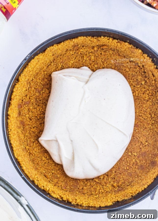 Ultimate No-Bake Pecan Pie Cheesecake 8 filled crust for cheesecake