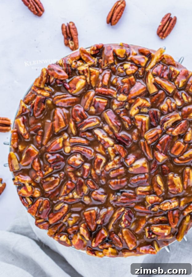 Ultimate No-Bake Pecan Pie Cheesecake 10 pecan topping for cheesecake