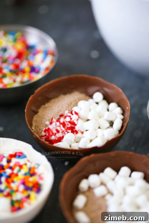 Mug-Melting Cocoa Surprises 6 Inside view of a Hot Chocolate Bomb shell with mix-ins