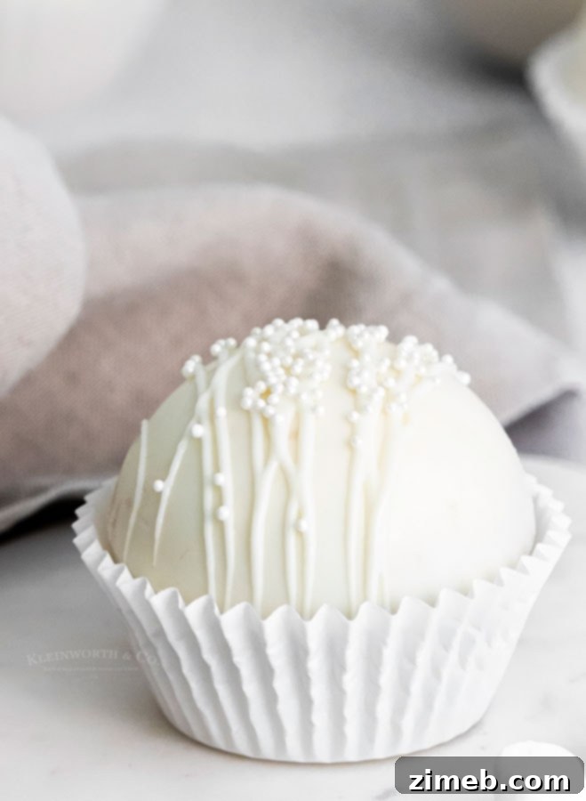 Mug-Melting Cocoa Surprises 10 How to make White Chocolate Hot Cocoa Bombs, showing melted chocolate in molds