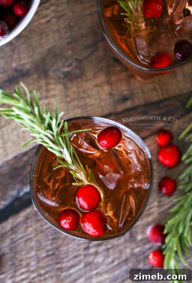 Apple Cranberry Spritzer cocktail for holiday parties
