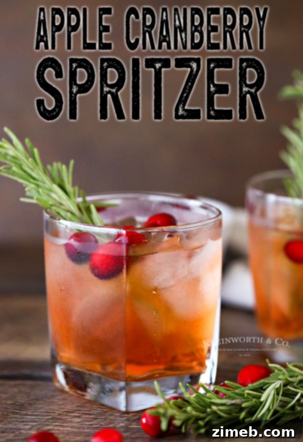 Beautiful Apple Cranberry Spritzer drink