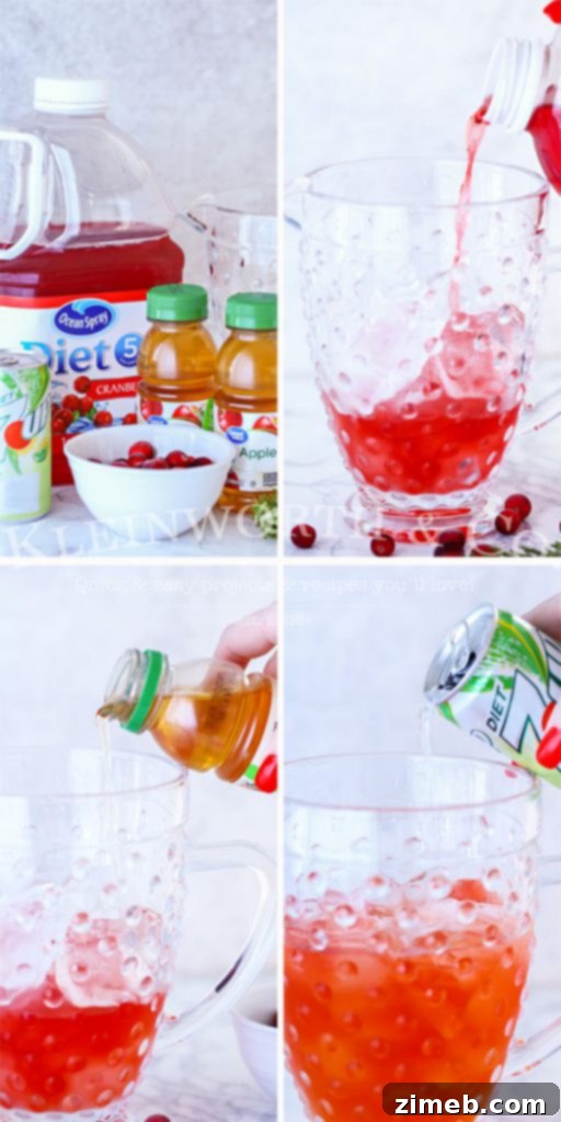 Ingredients for a vibrant Apple Cranberry Spritzer