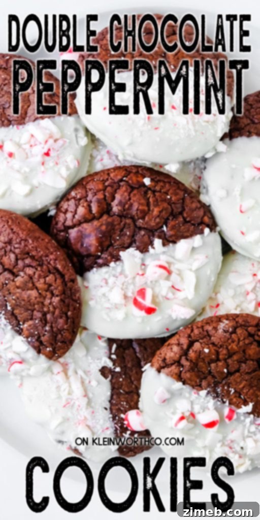 Double Chocolate Peppermint Cookies finished and ready to serve
