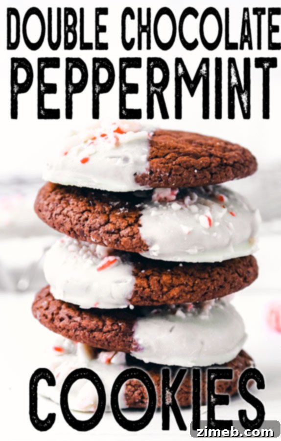 Finished Double Chocolate Peppermint Cookies on a plate