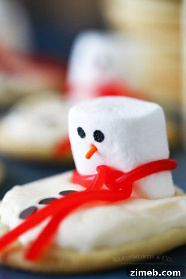 Frosted Snowman Meltdown Cookies 5 Melted Snowman Cookie Recipe, showcasing a delicious and easy holiday treat with a whimsical design, perfect for home bakers of all skill levels.