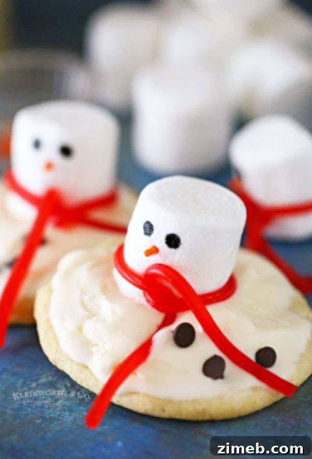Frosted Snowman Meltdown Cookies 8 Recipe for Melting Snowman Frosted Cookies, detailing ingredients and step-by-step instructions for this delightful winter dessert, ideal for festive occasions.