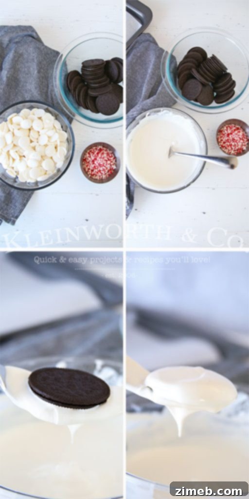 Tutorial steps for making Peppermint Bark Cookies