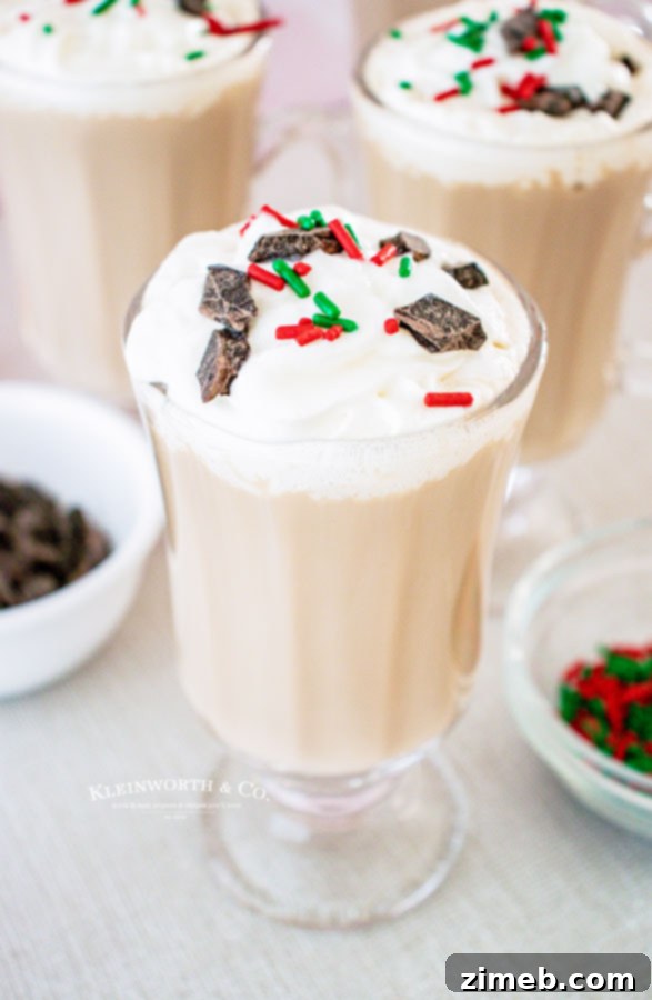 how to make Boozy Christmas Coffee, with a spoon stirring