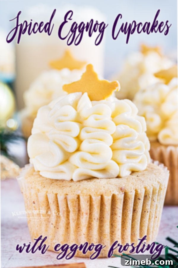 Spiced Eggnog Cupcakes with Eggnog Frosting