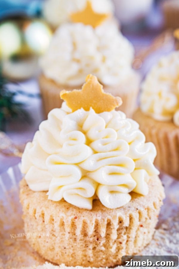 unwrapped eggnog cupcake
