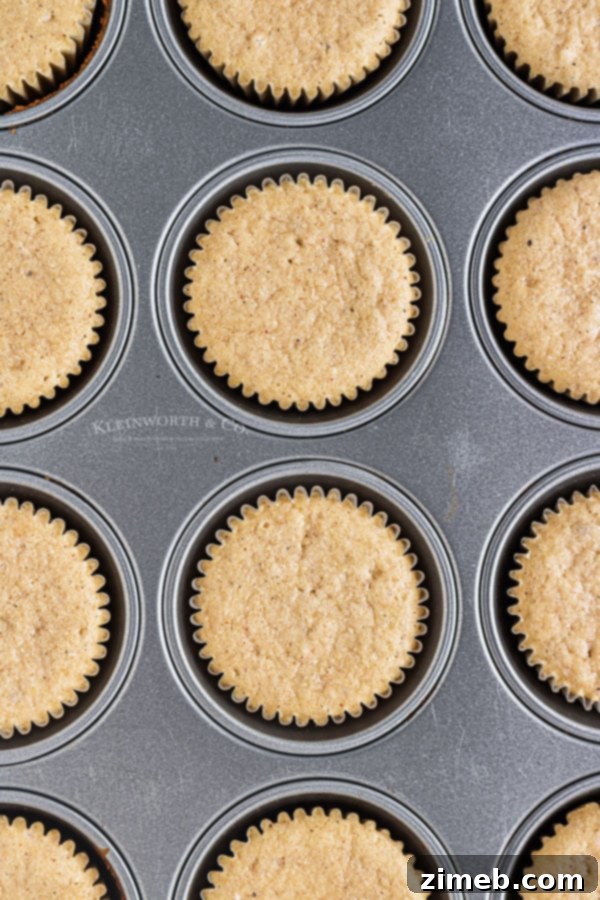 Spiced Eggnog Cupcakes in the pan