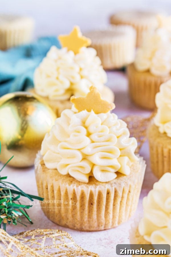 spiced eggnog cupcakes for New year's