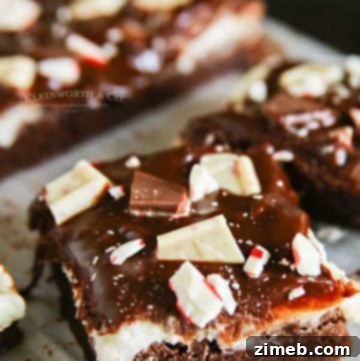 Chocolate Ganache - Frosted Peppermint Bark Brownies